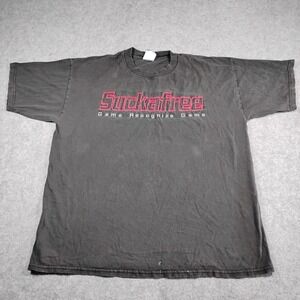Vintage Gildan Suckafree Game Recognize Game Graphic T-Shirt Mens XL Faded Black